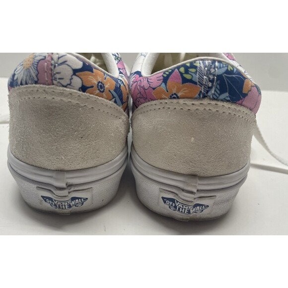 Vans Low Sneakers Tennis Shoes Retro Pink floral white suede top size 7 skater - Picture 9 of 12